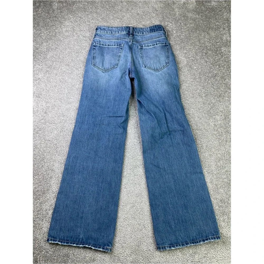 Hollister Jeans Women's 23 Blue Baggy Wide Leg Low Rise Medium Wash Denim - Picture 3 of 11